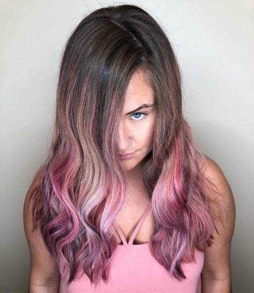 pilus is a pilus color that features a shade of pinkish transitioned into some other vivid or nat Check Out These 17 Incredible Pink Ombré Hair Colors