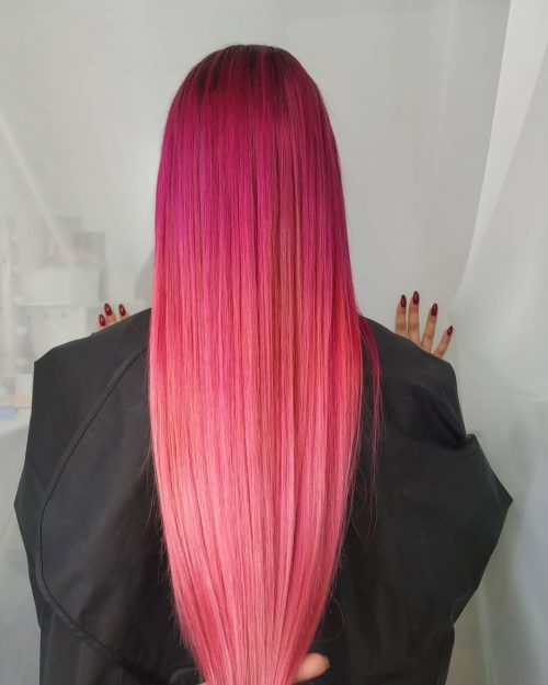 pilus is a pilus color that features a shade of pinkish transitioned into some other vivid or nat Check Out These 17 Incredible Pink Ombré Hair Colors