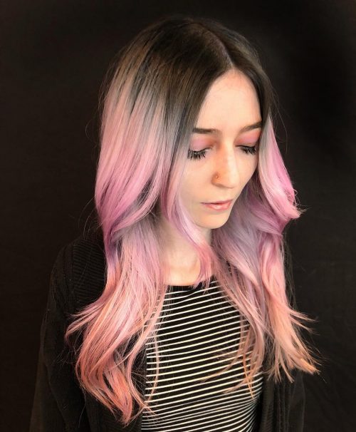 pilus is a pilus color that features a shade of pinkish transitioned into some other vivid or nat Check Out These 17 Incredible Pink Ombré Hair Colors