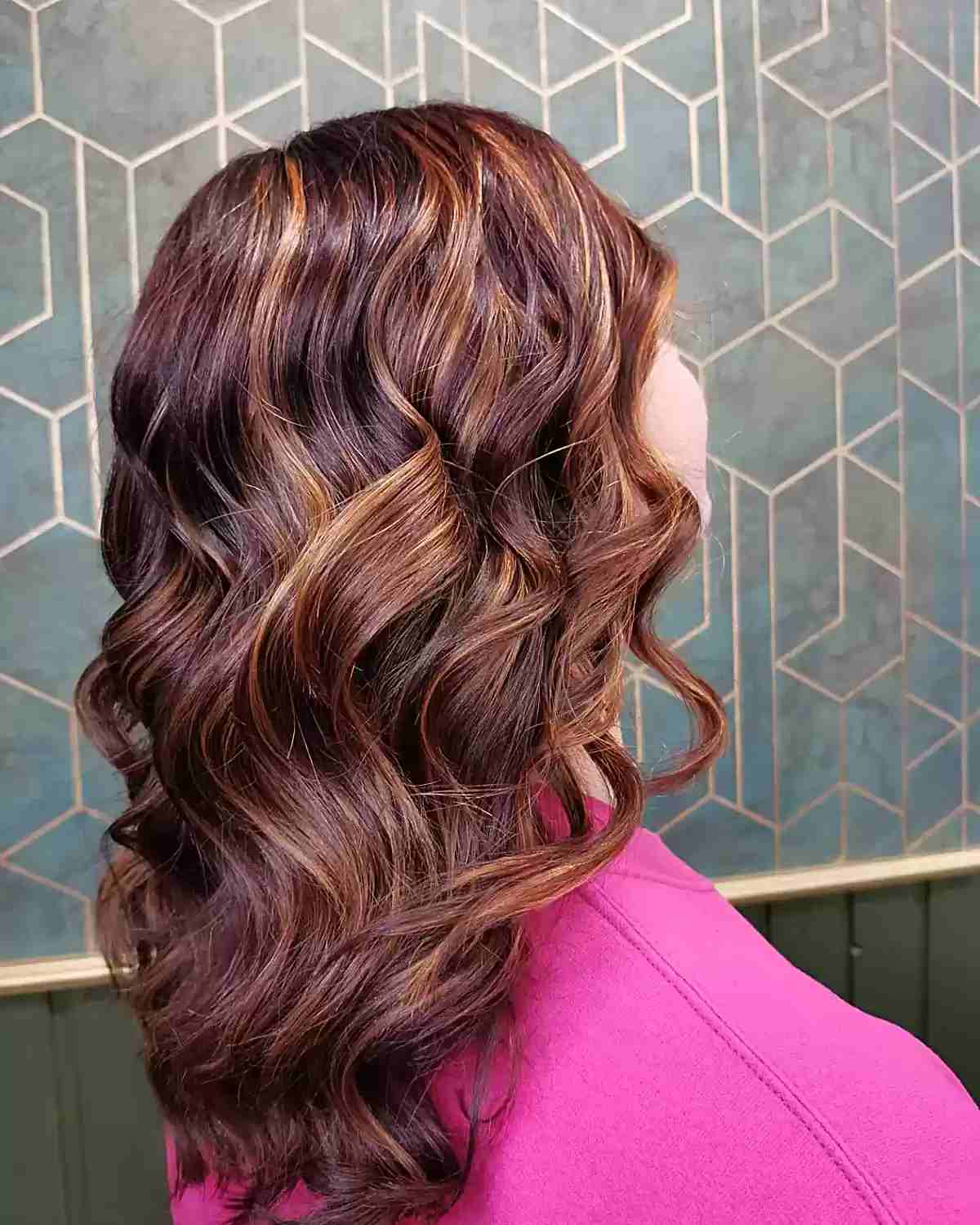 Deep Copper Highlights on Medium Red-Brown Hair