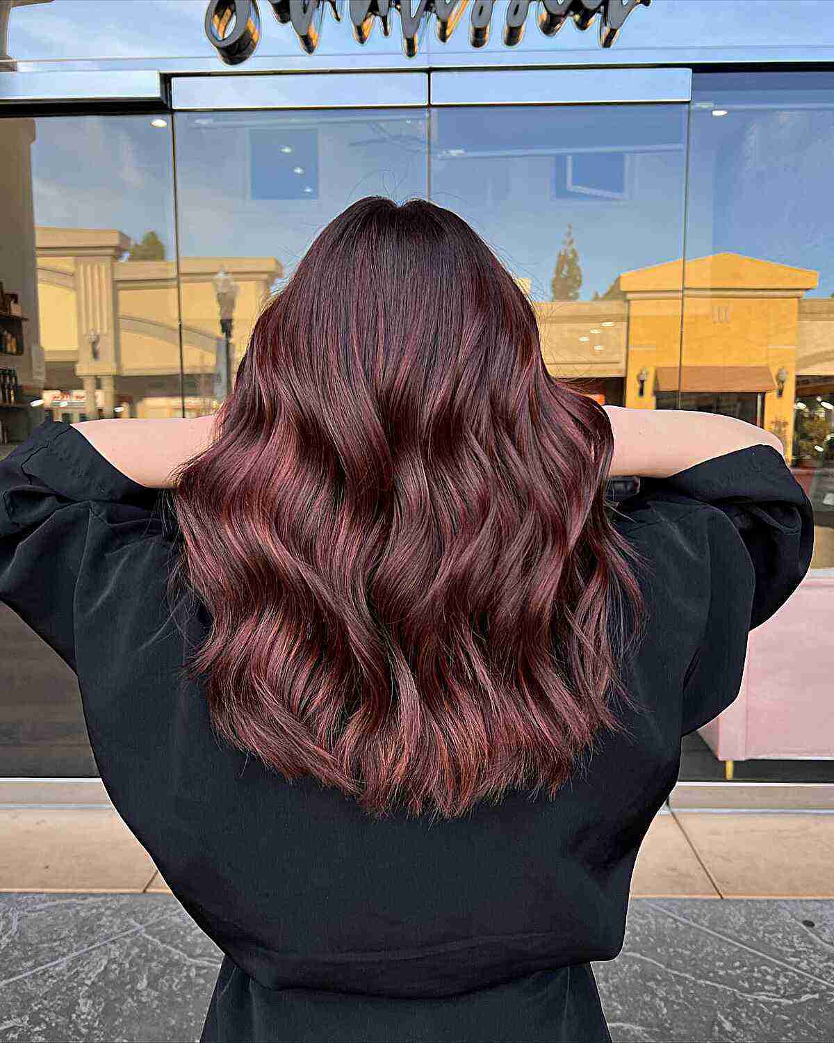 Deep Red-Brunette Hair with Dimension