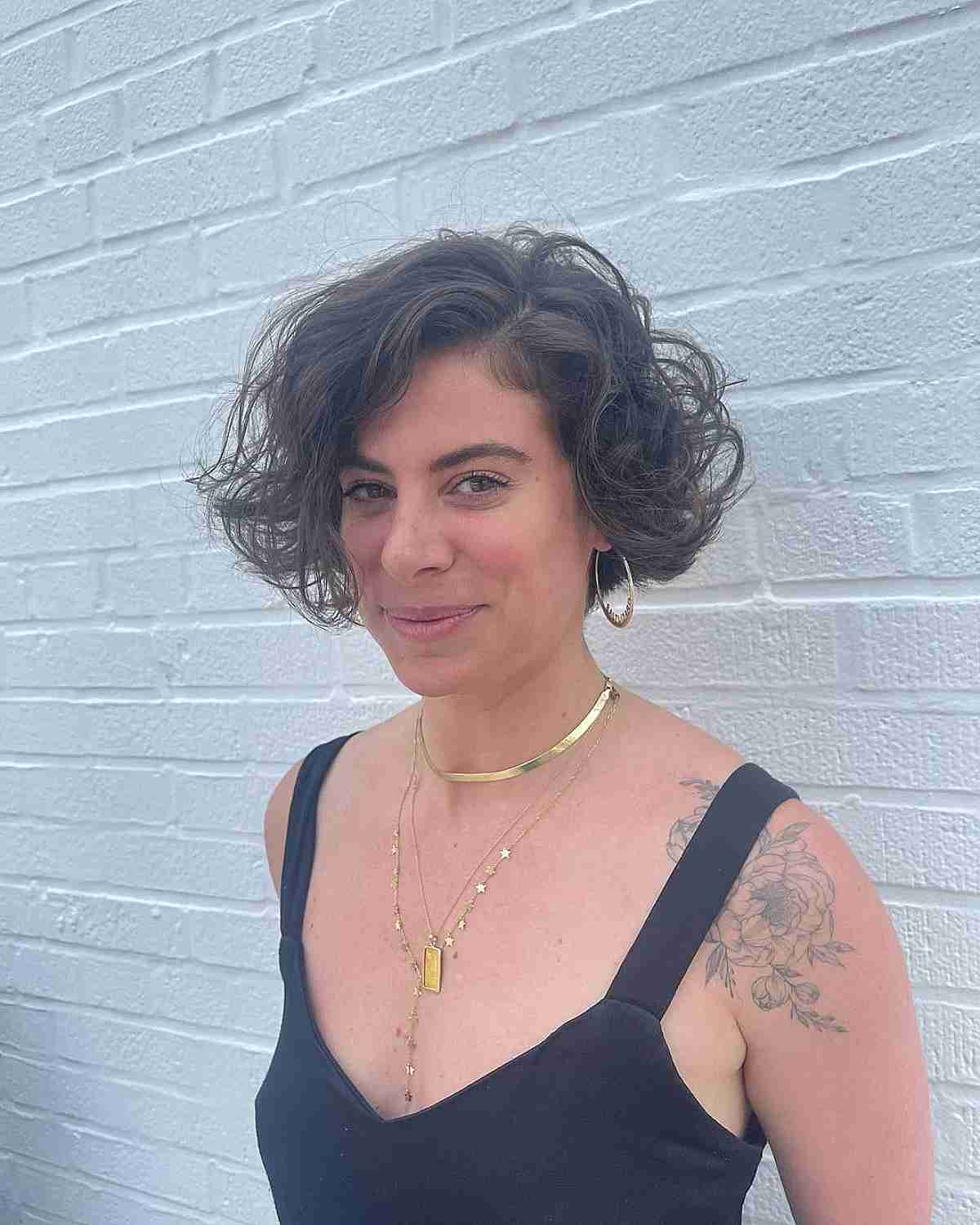 Deep Side Part and Short Beach Curls