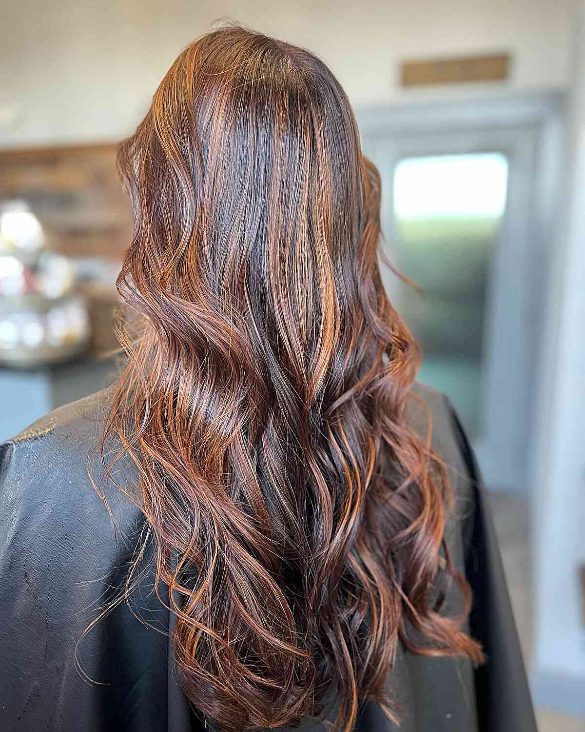 Dimensional Brunette with Copper Accents for Longer Hair