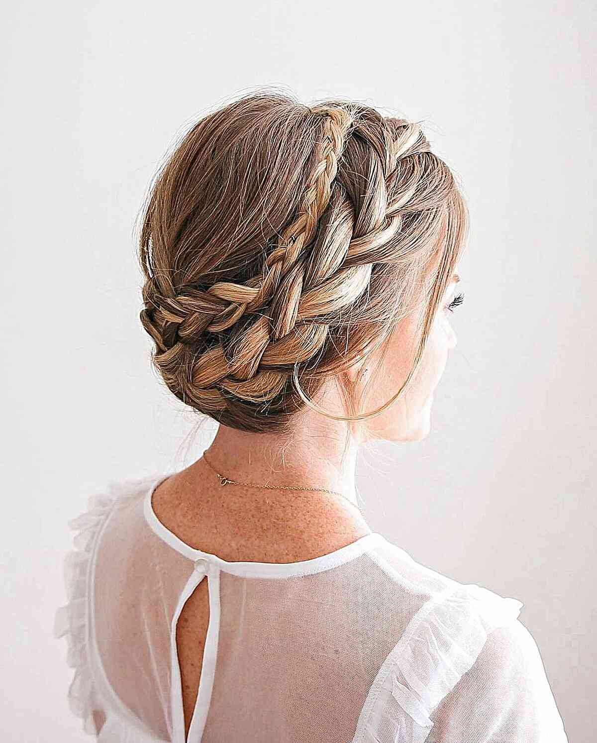 Double Crown Braid for Medium Hair
