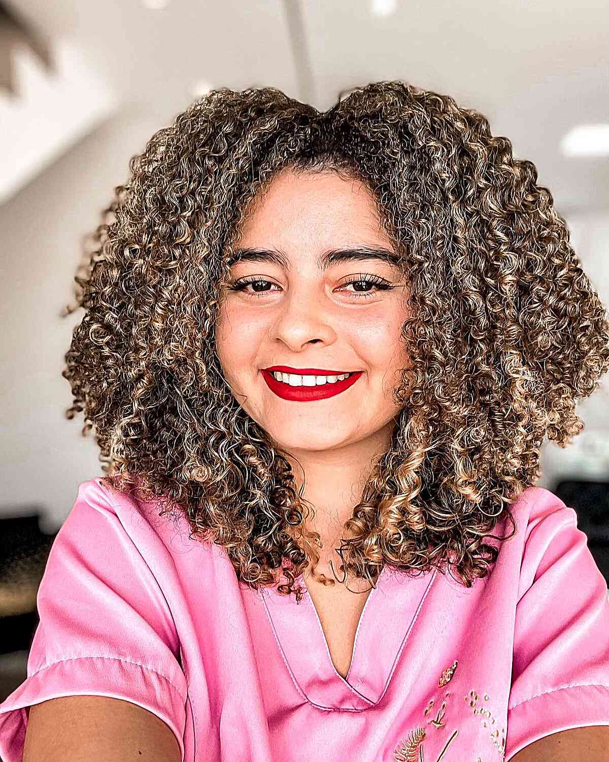 Dreamiest curled shoulder length hair