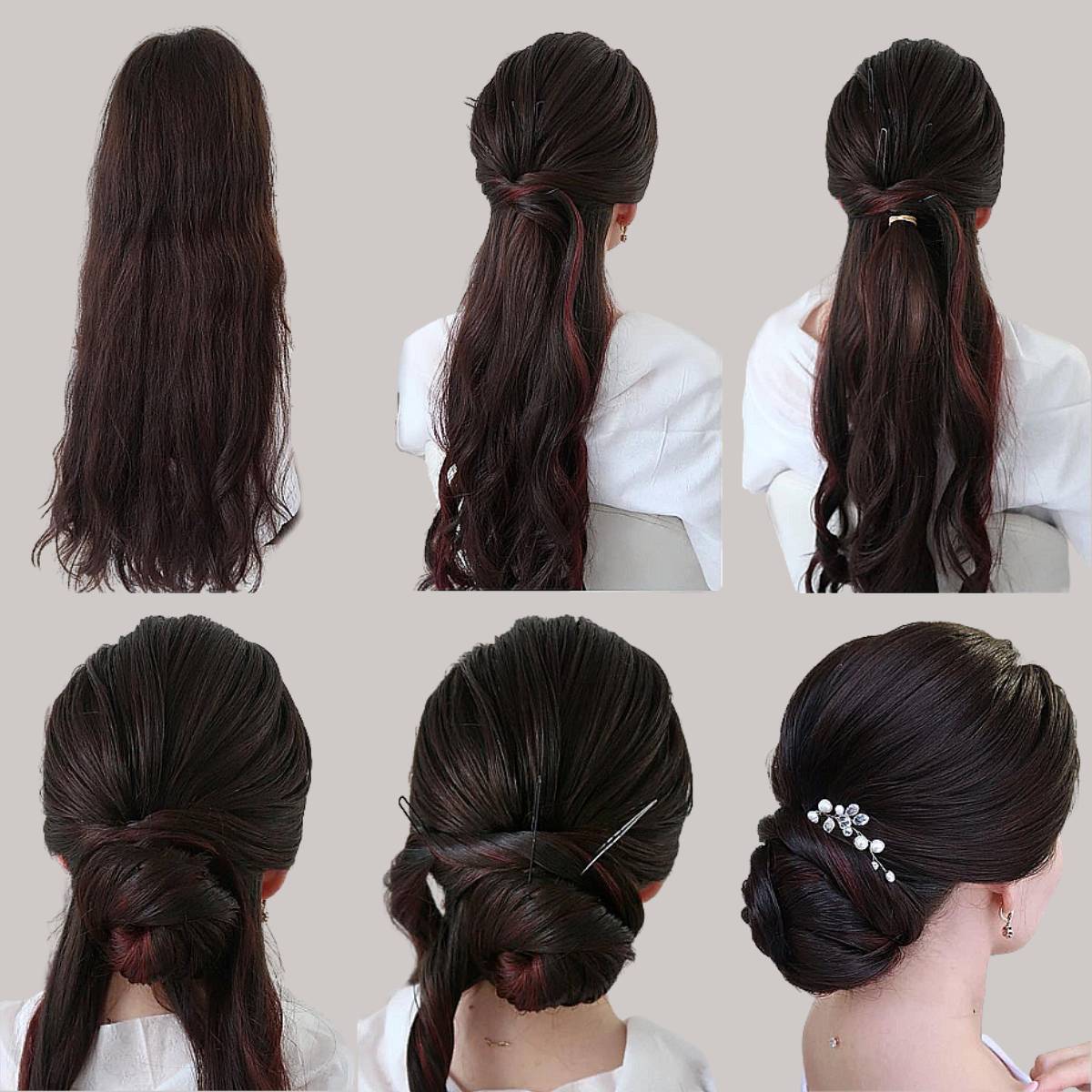 Image of Updos long black hair