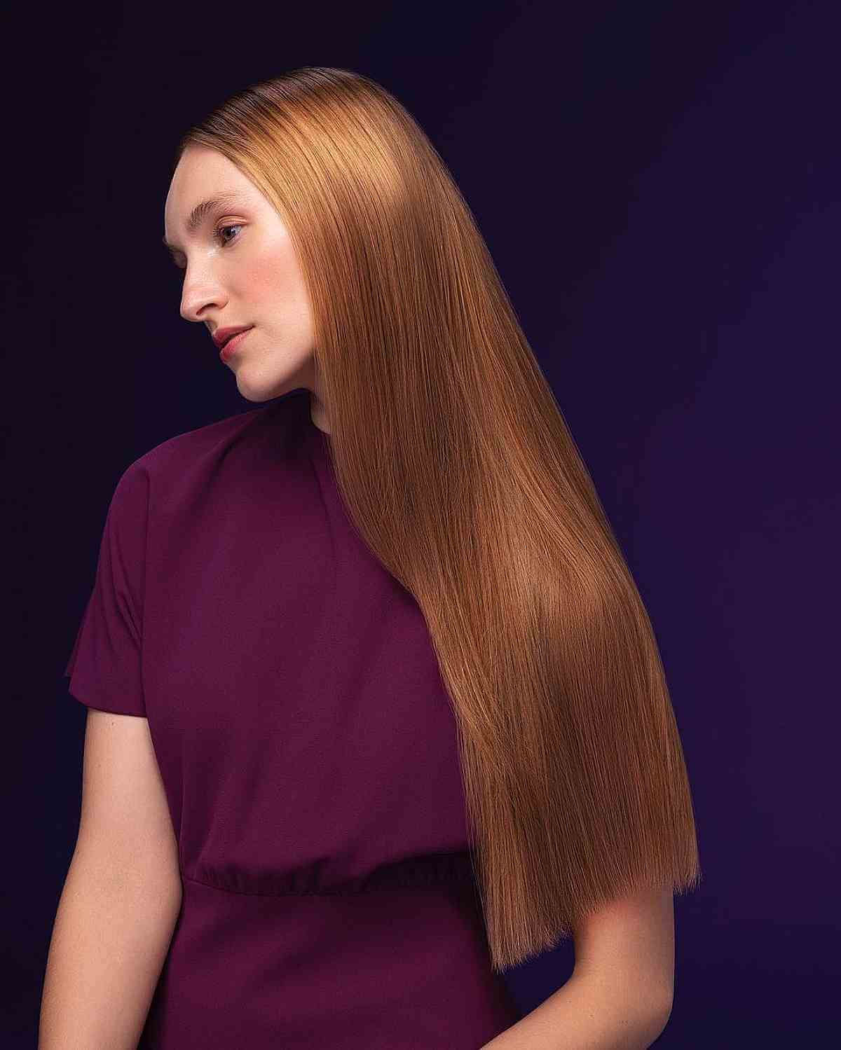Extra Long Straight Copper Hair