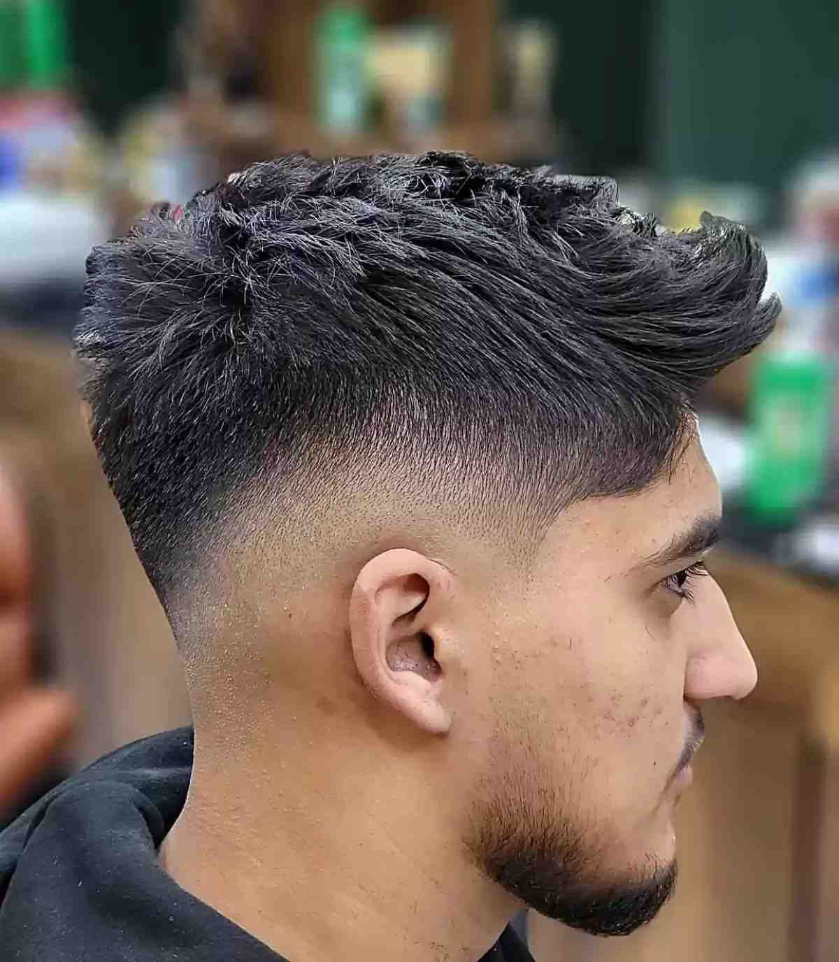 Faux Hawk Crew Cut on Men's Thick, Black Hair