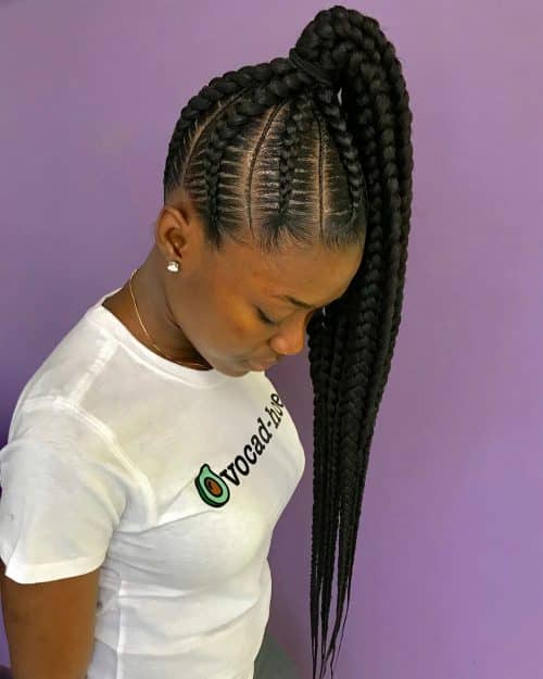 a casual yet creative braid running downwardly your dorsum volition teach you lot noticed without a dubiety 17 Hot Styles – Braided Ponytail for Black Hair inwards 2019