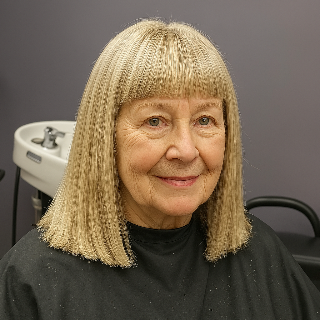 Chic Blunt Cut with Soft Bangs