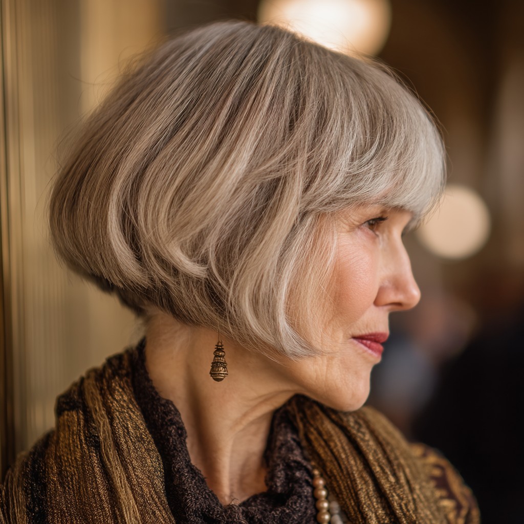Chic Layered Bob with Soft Bangs