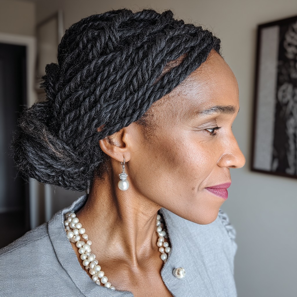 Elegant Twisted Updo with Natural Texture