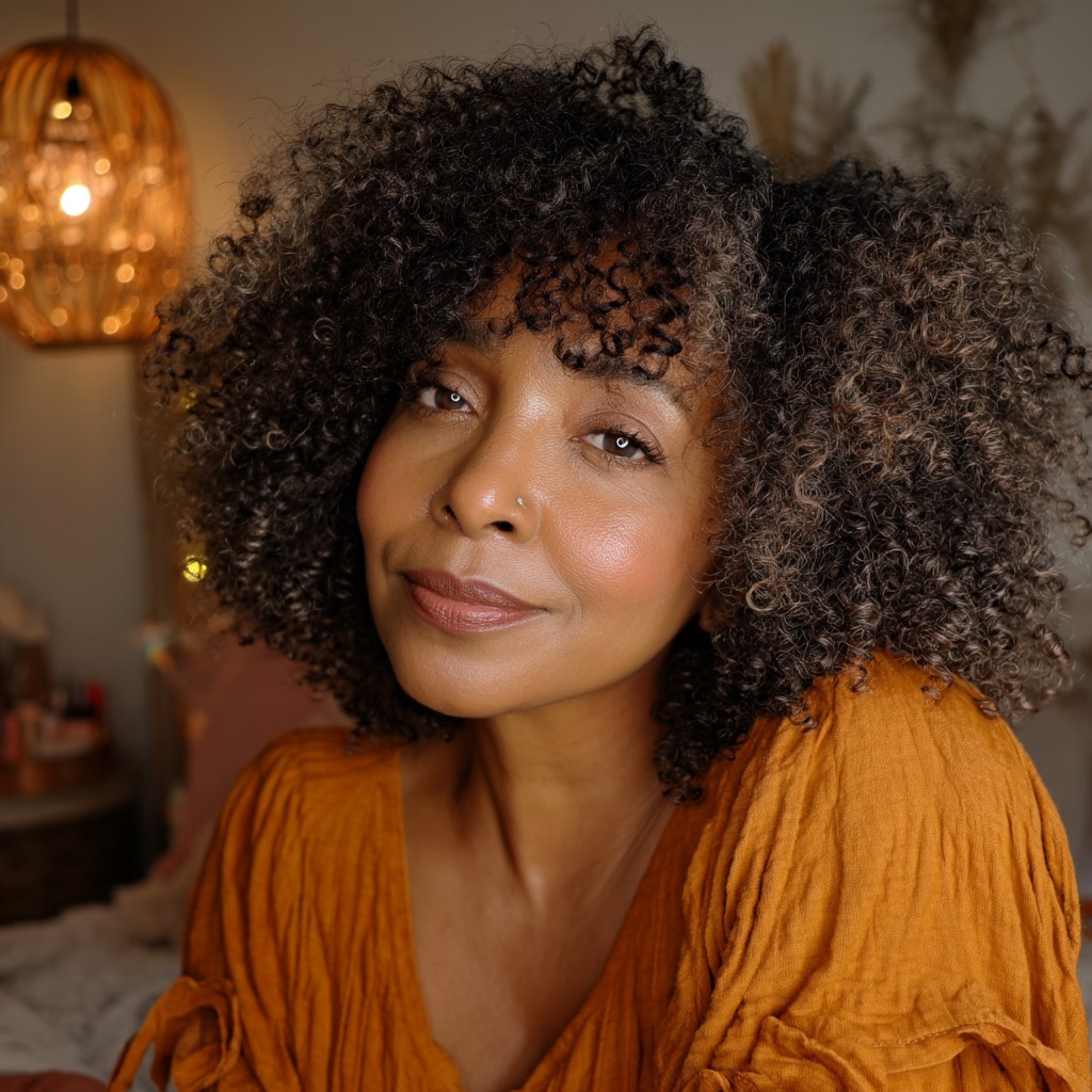 Natural Curly Crochet with Subtle Highlights