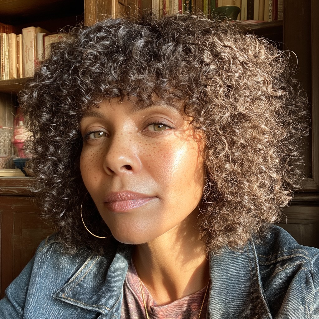 Stylish Voluminous Crochet Curls with Soft Fringe