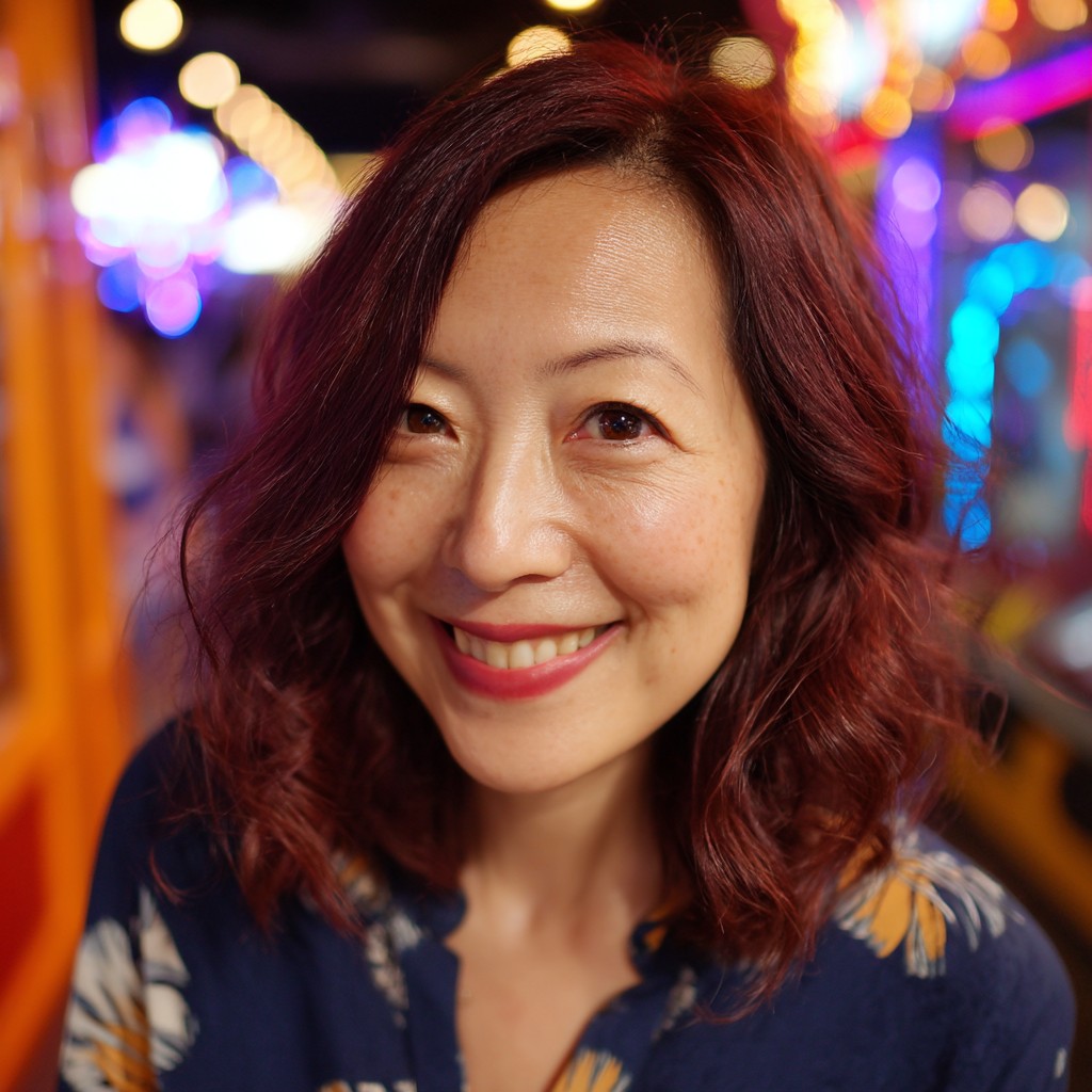 Charming Loose Curls with Radiant Burgundy Highlights
