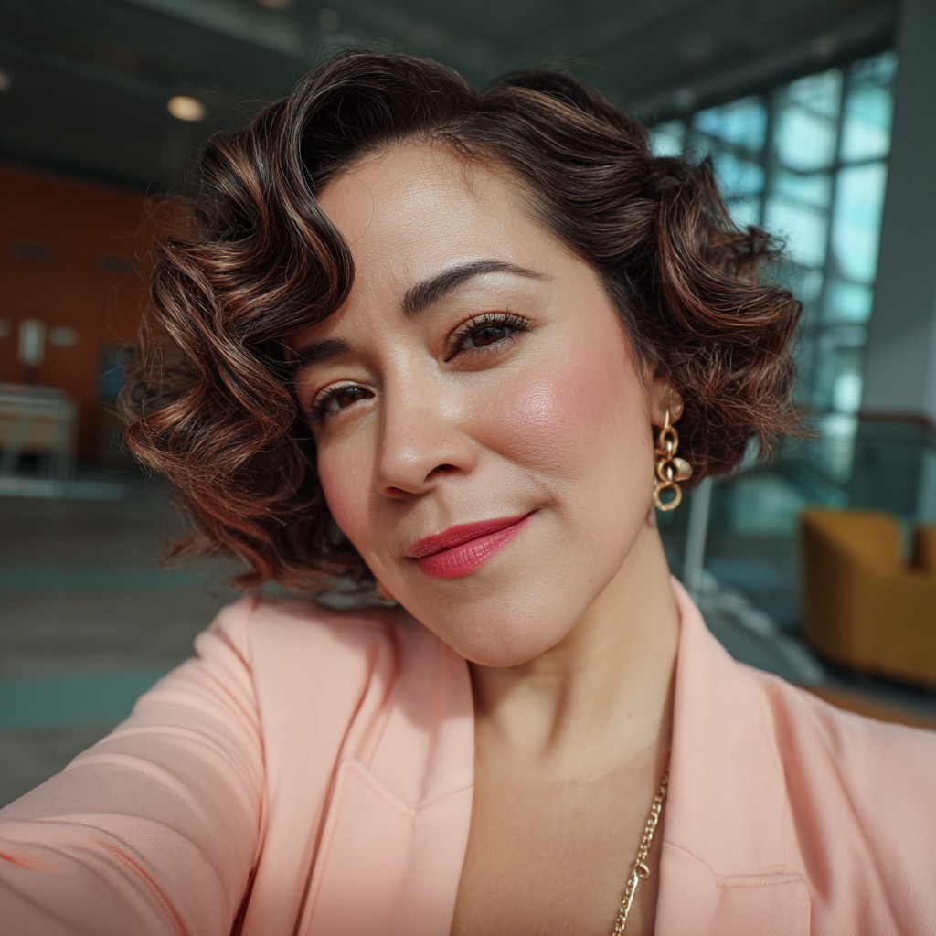 Charming Vintage-Inspired Curly Bob