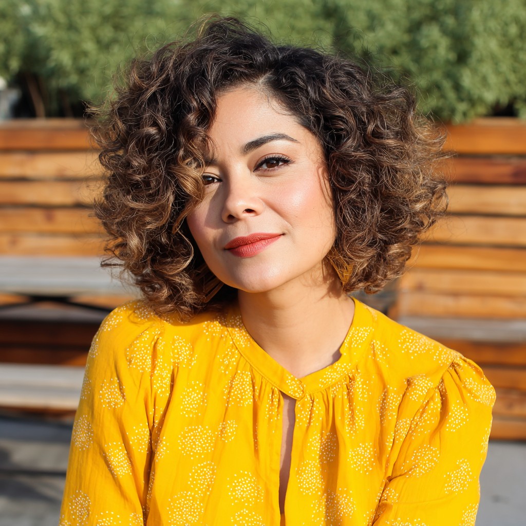 Chic Curly Brown Hair with Soft Volume