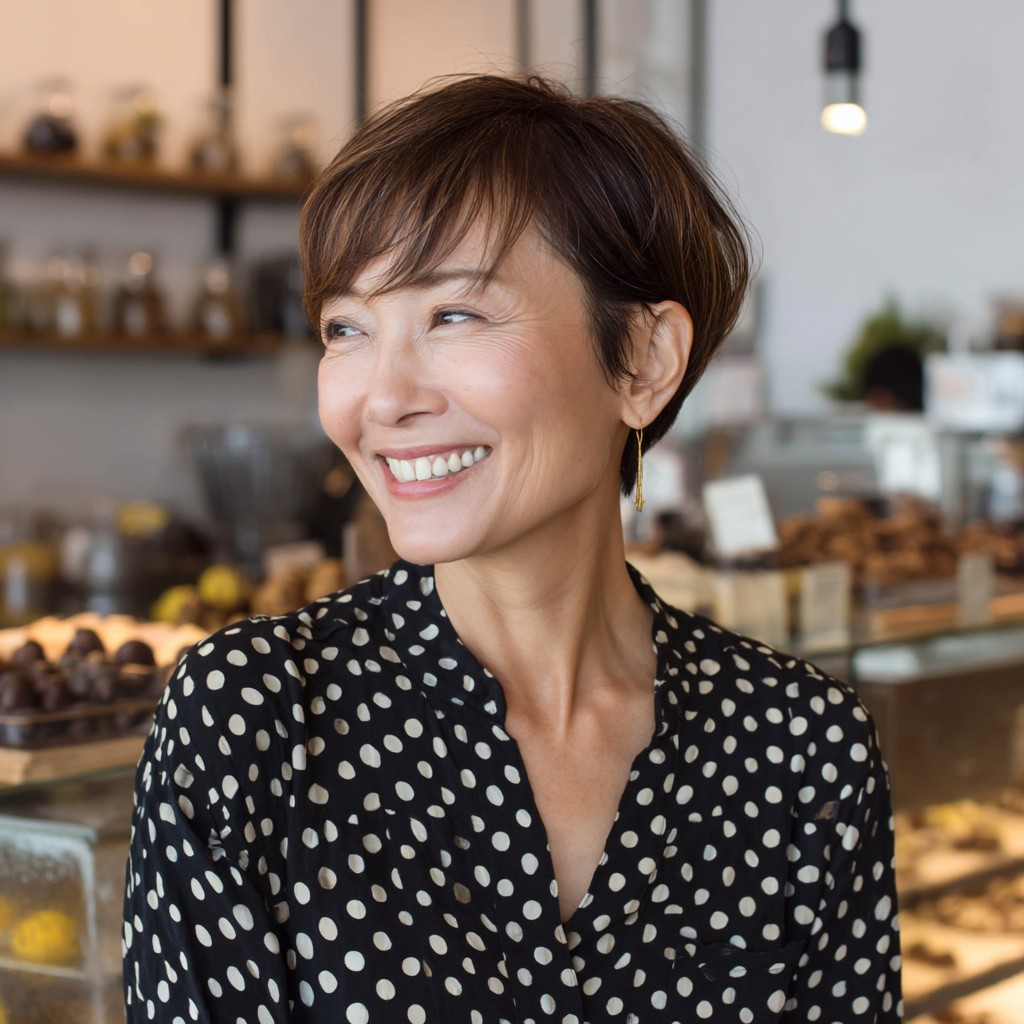Chic Textured Brown Pixie Cut with Soft Layers