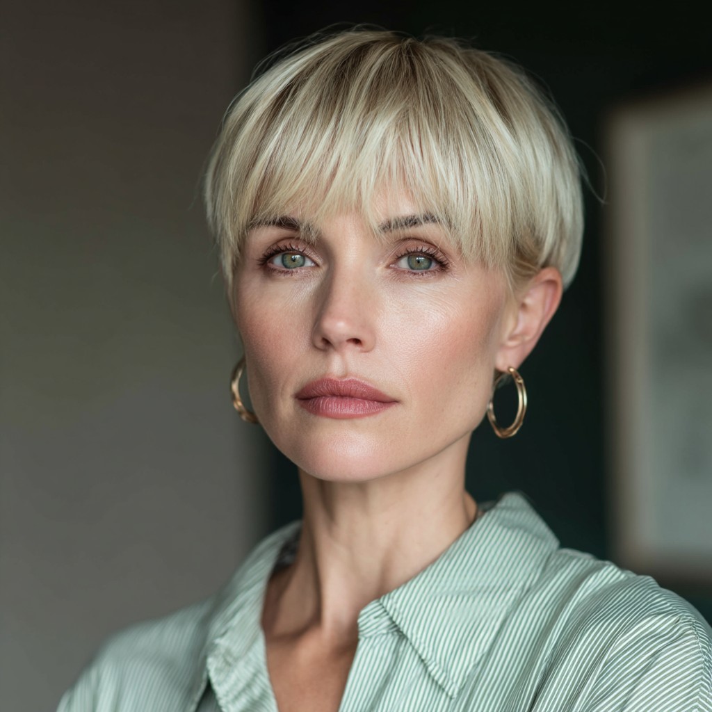 Chic Textured Short Crop with Soft Bangs