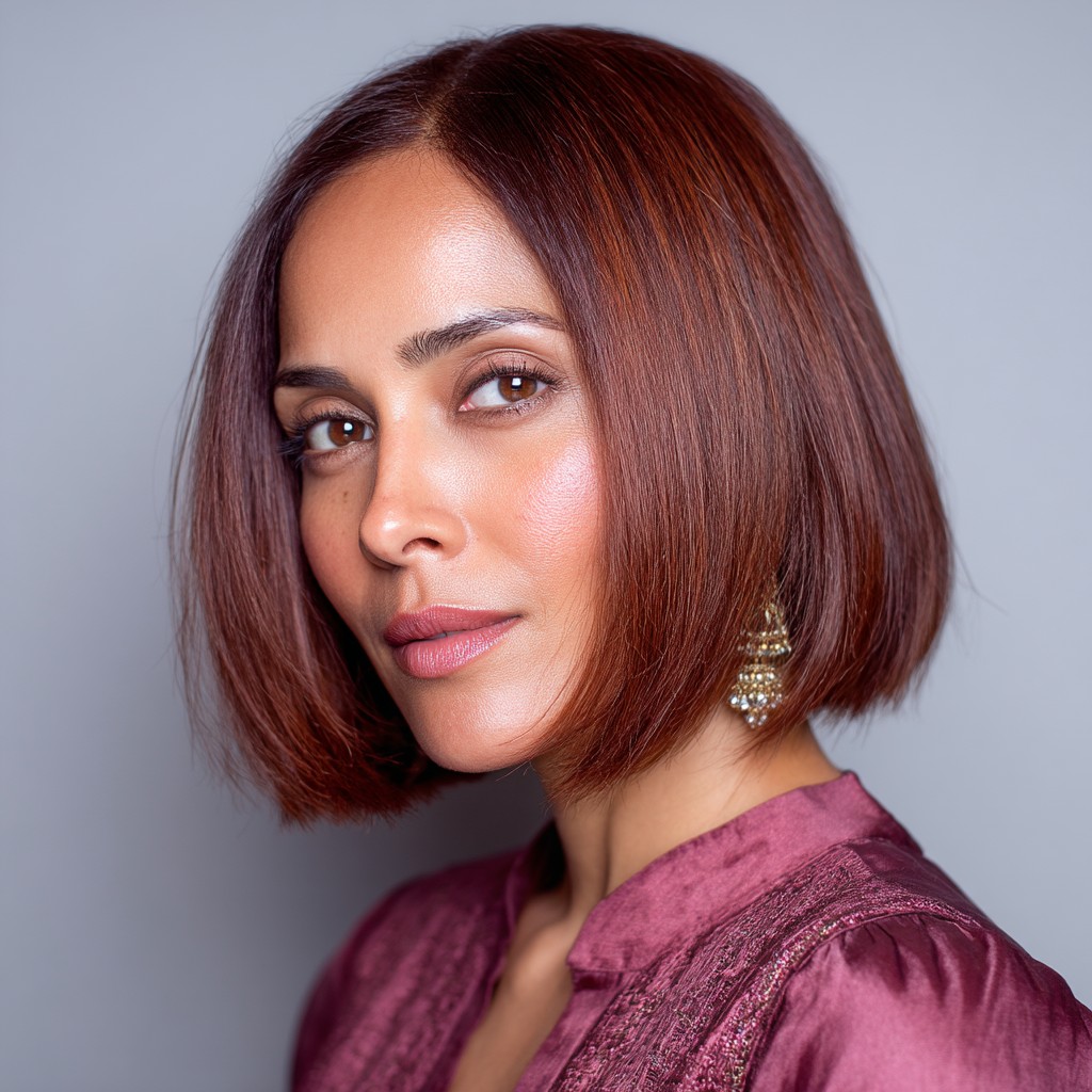 Modern Angular Bob with Subtle Warmth