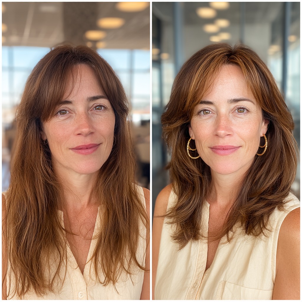 Modern Layered Brown Hair with Natural Movement