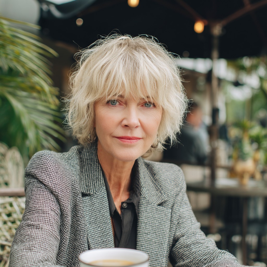 Chic Textured Shag with Soft Bangs
