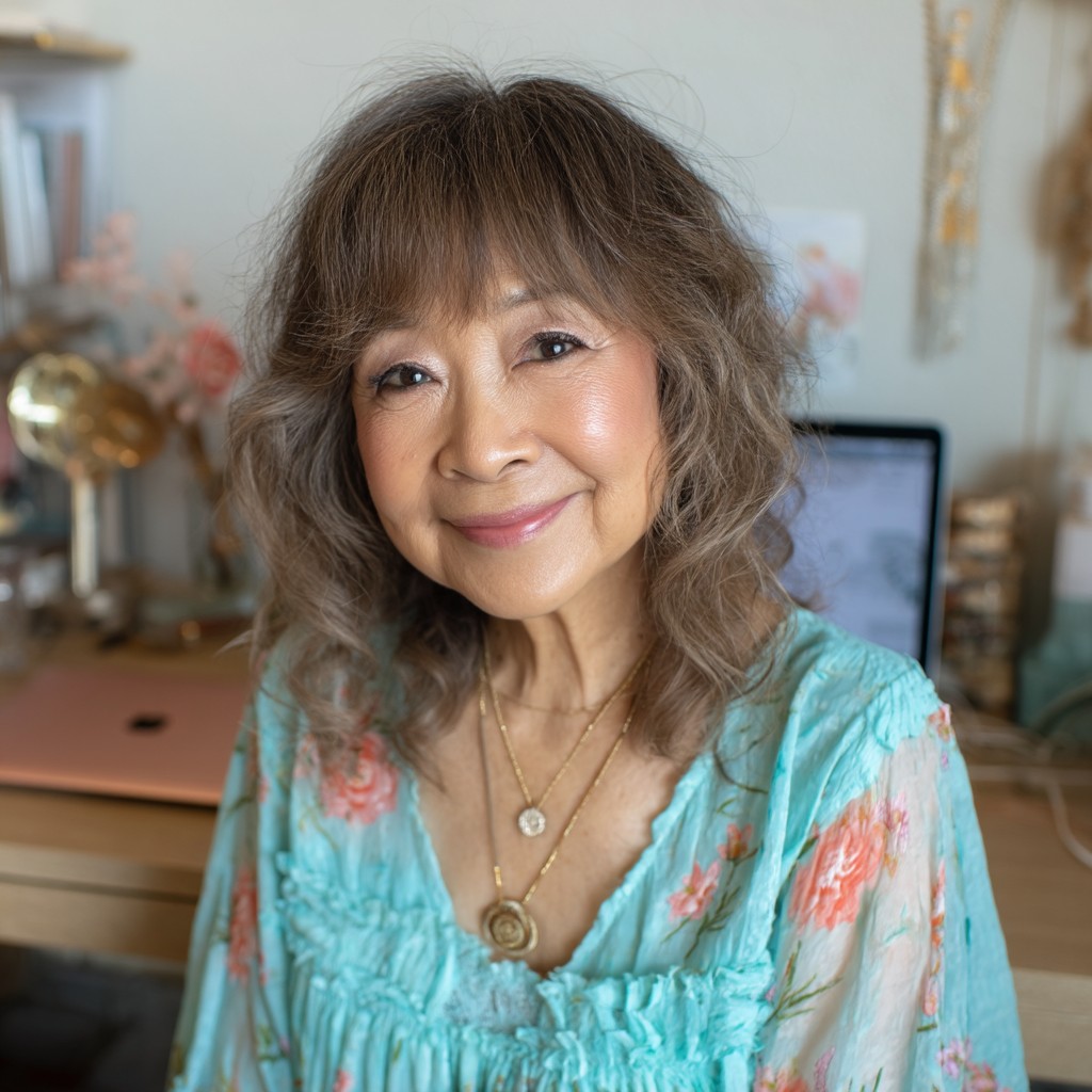 Chic Textured Shag with Soft Bangs