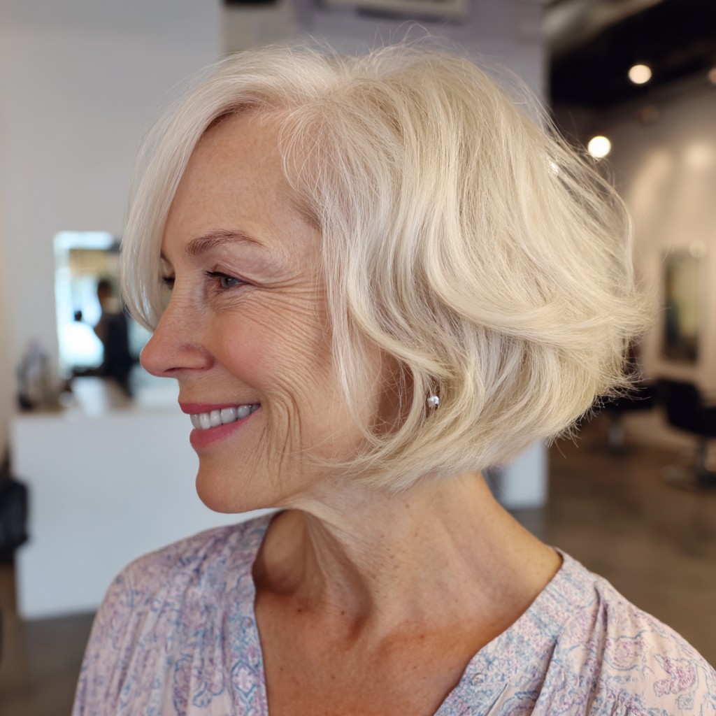 Chic Angled Bob with Soft Waves