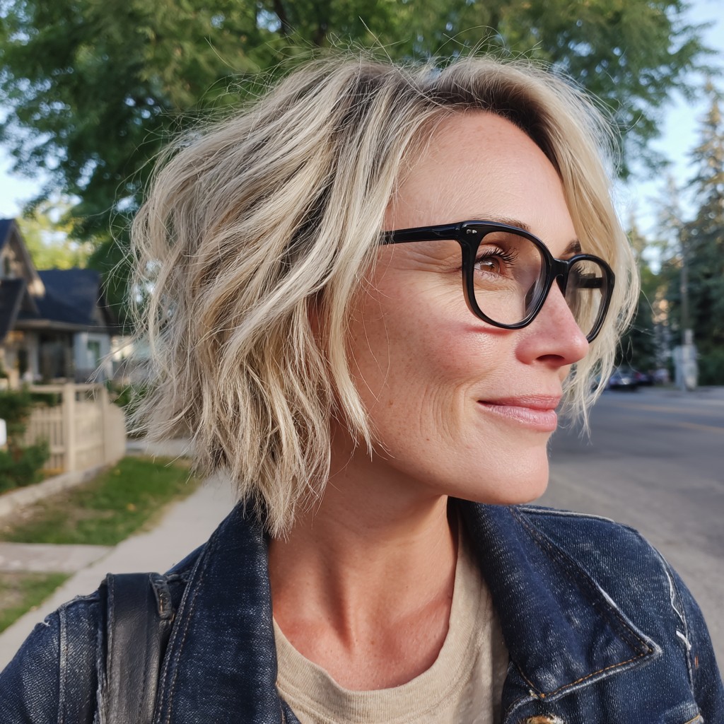 Chic Beachy Bob with Textured Waves