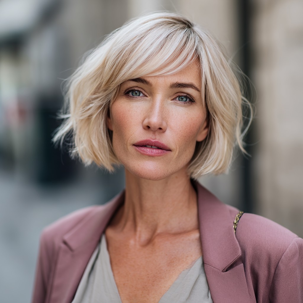 Chic Blunt Cut with Soft Face-Framing Layers