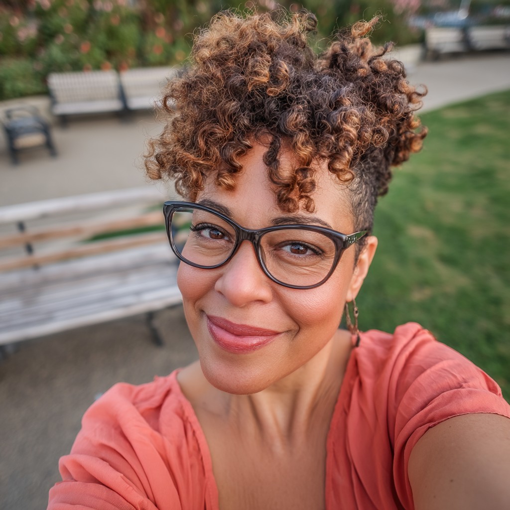 Chic Curly Short Cut with Tapered Sides