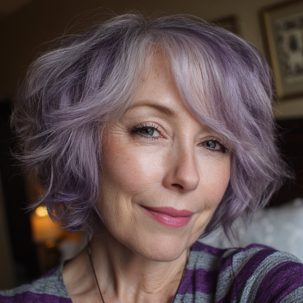 Chic Lavender Shag with Soft Layers