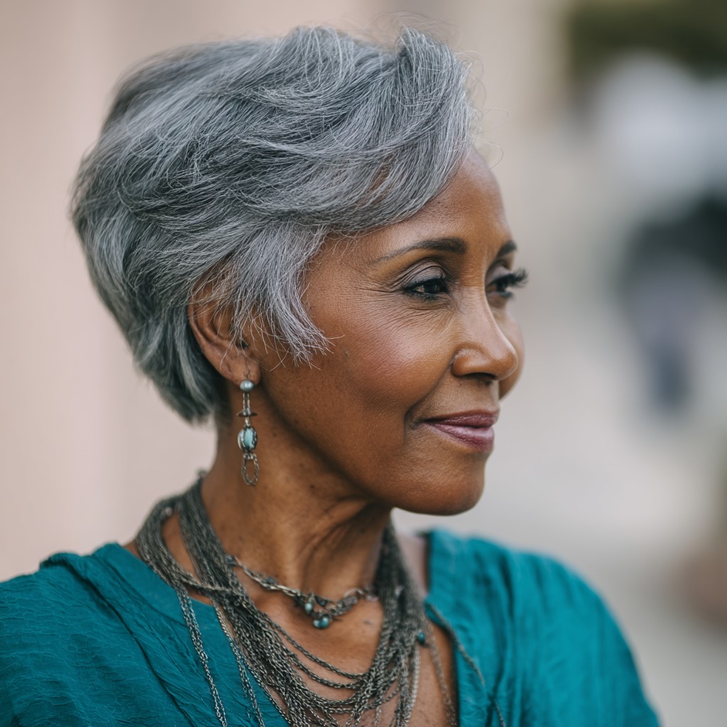 Chic Layered Long Pixie Cut with Soft Movement
