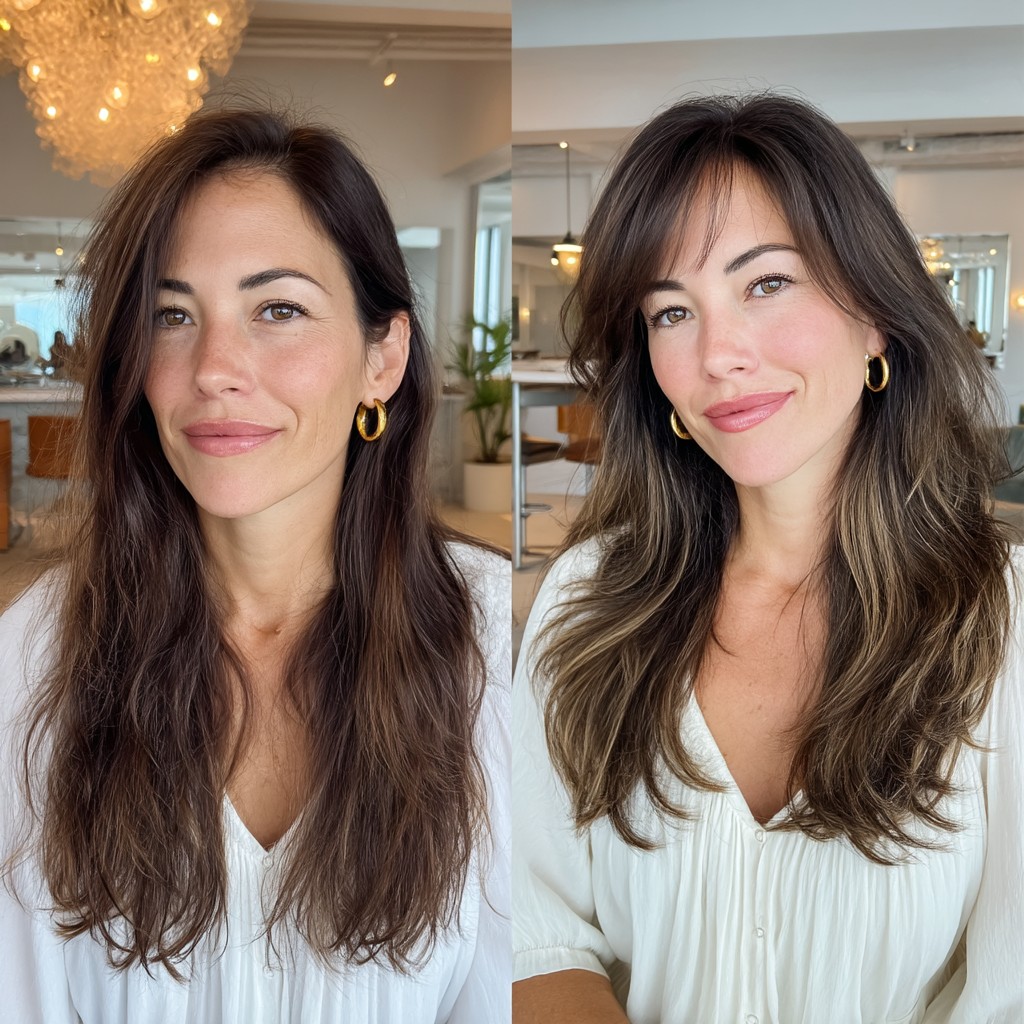 Chic Long Layers with Subtle Highlights