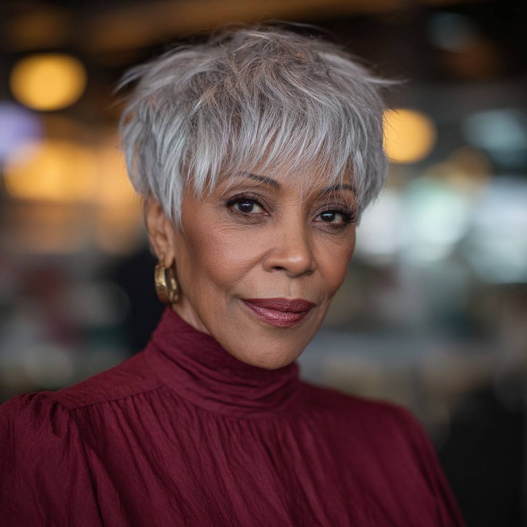 Chic Silvery Shag with Textured Layers