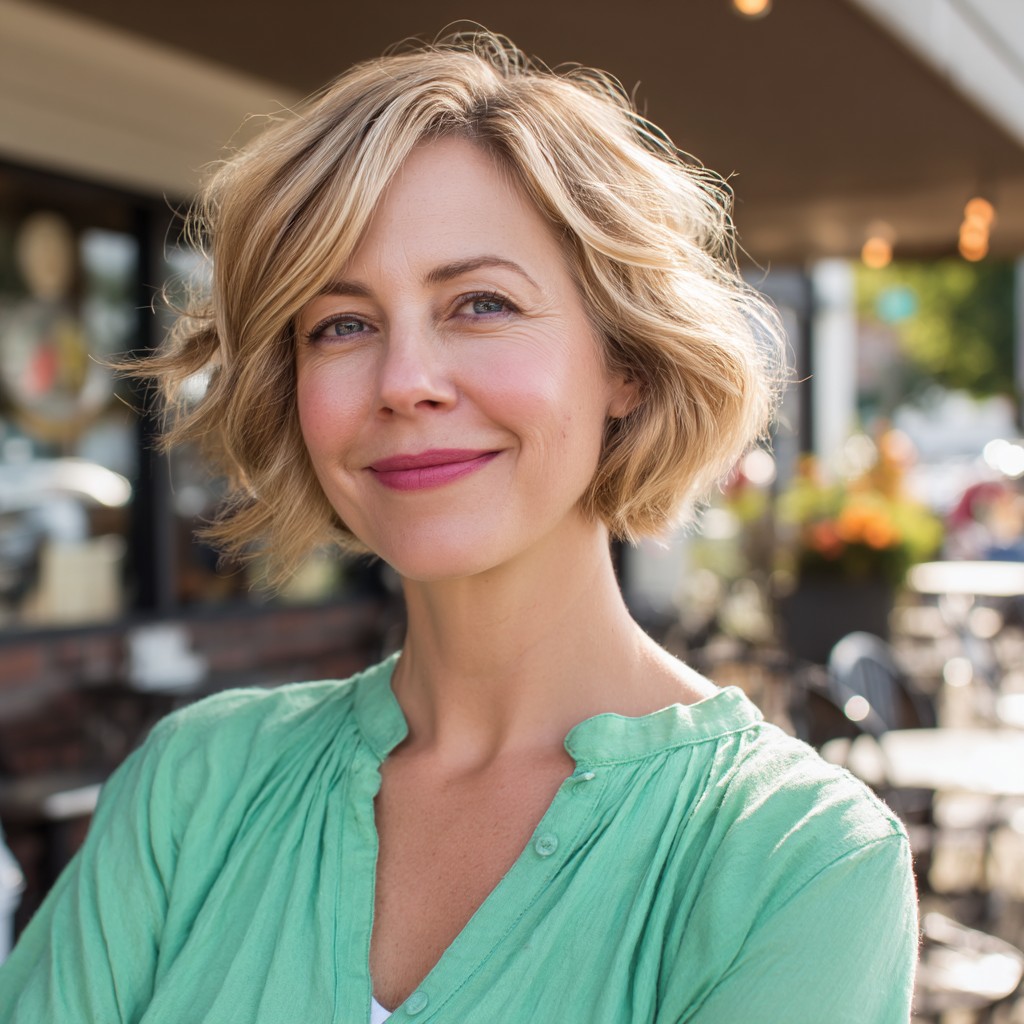 Chic Textured Bob with Natural Waves