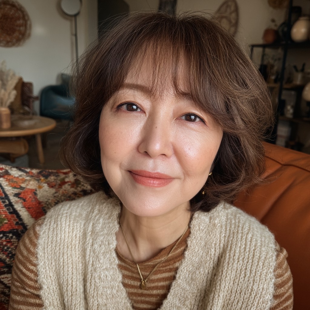 Chic Textured Bob with Soft Bangs
