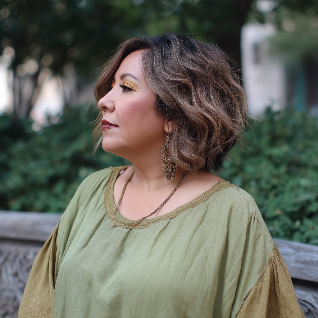 Chic Textured Butterfly Cut with Subtle Waves