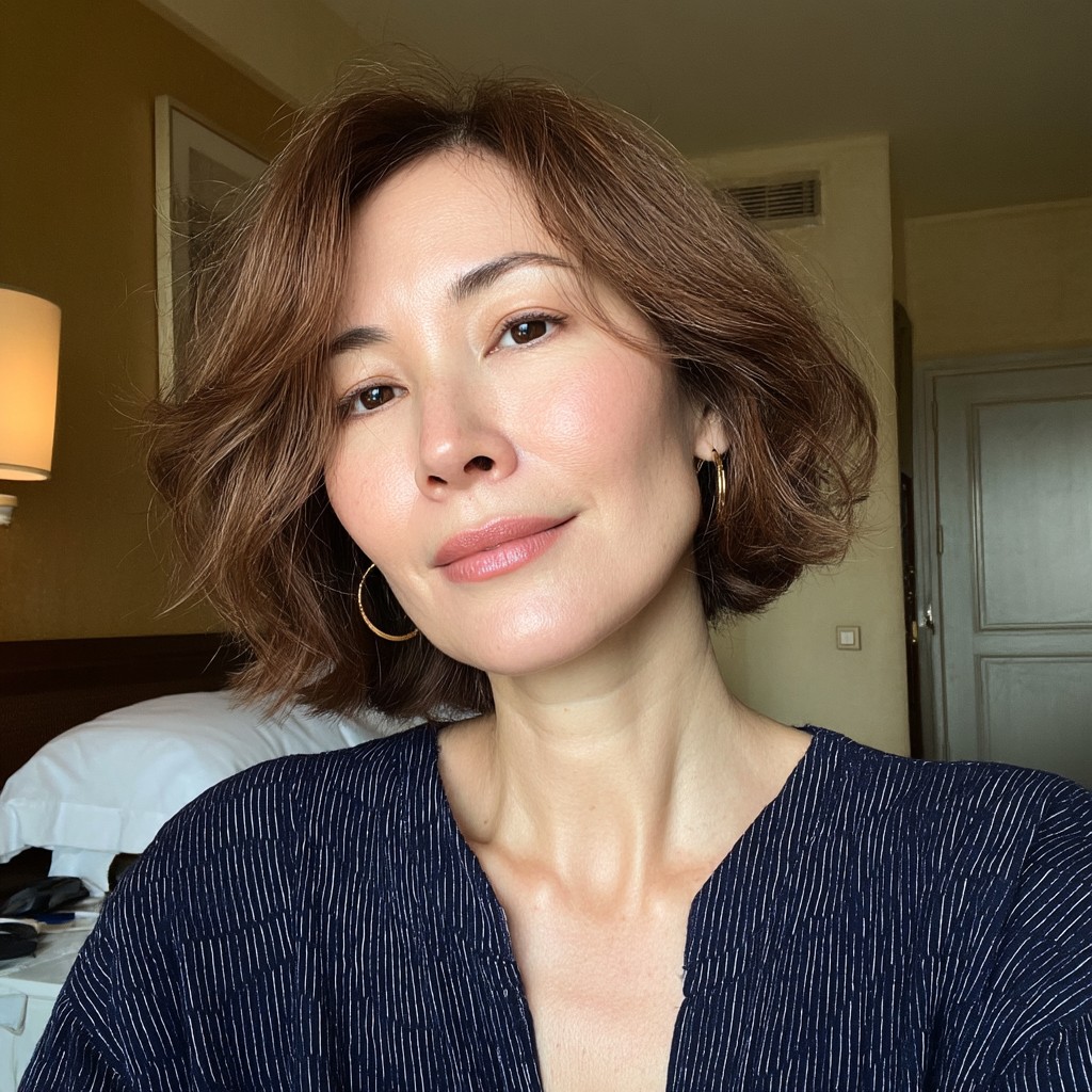 Chic Textured Lob with Soft Volume