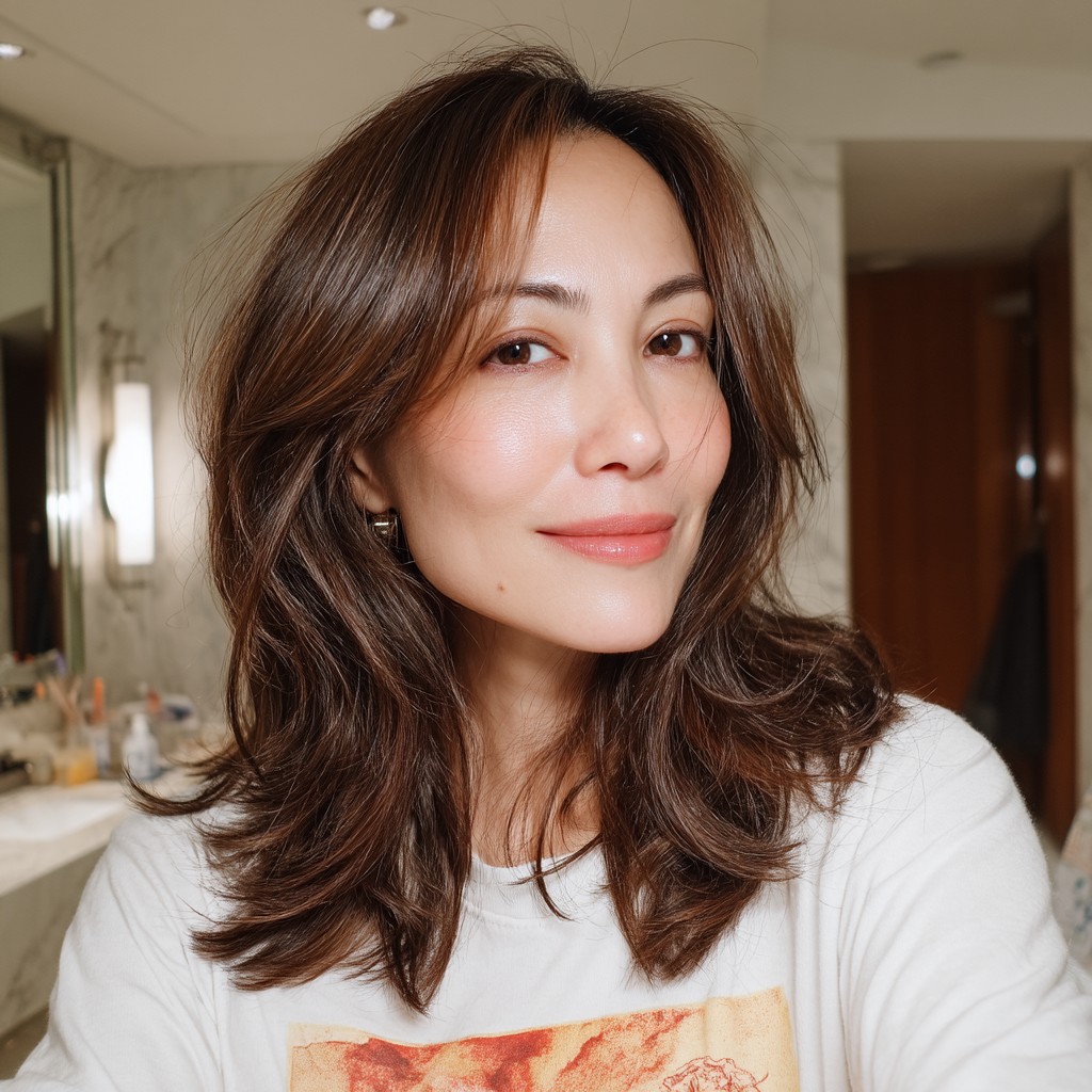 Chic Textured Mid-Length Cut with Subtle Layers