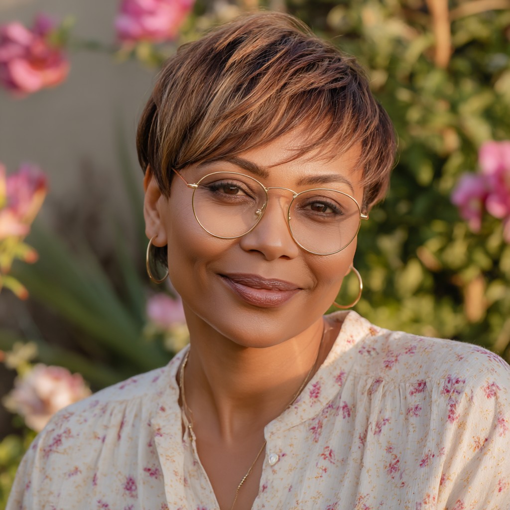 Chic Textured Pixie Cut with Subtle Highlights