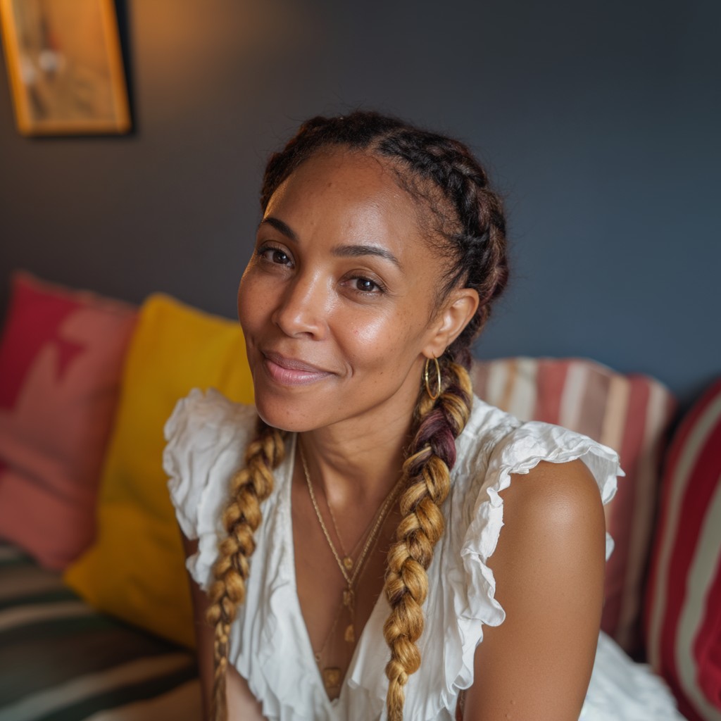 Chic Two-Tone Box Braids with Ombre Ends