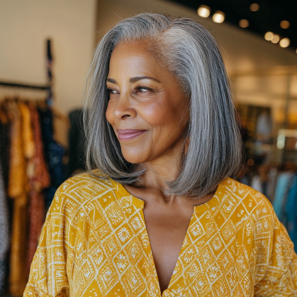 Classic Silver Lob with Subtle Layers