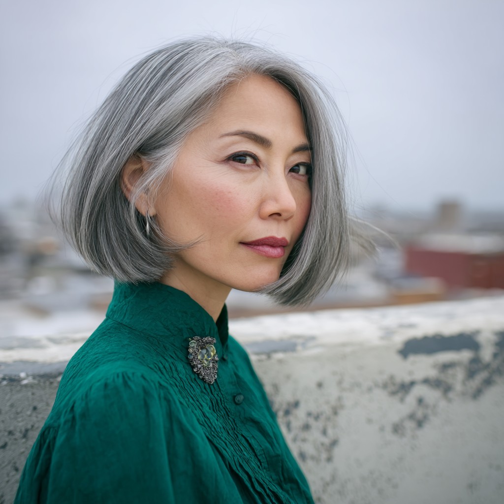 Contemporary Silver Bob with Subtle Layers