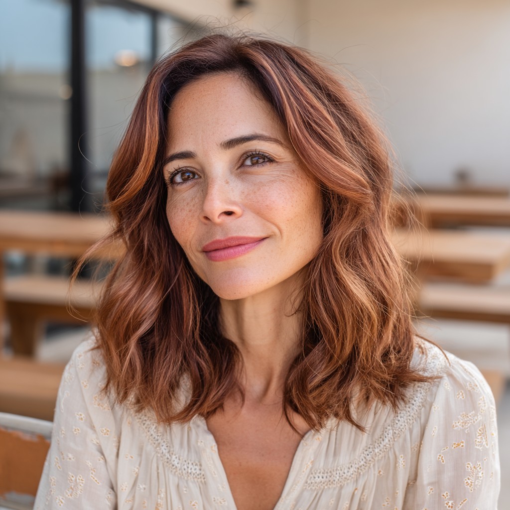 Effortlessly Chic Medium-Length Layered Waves