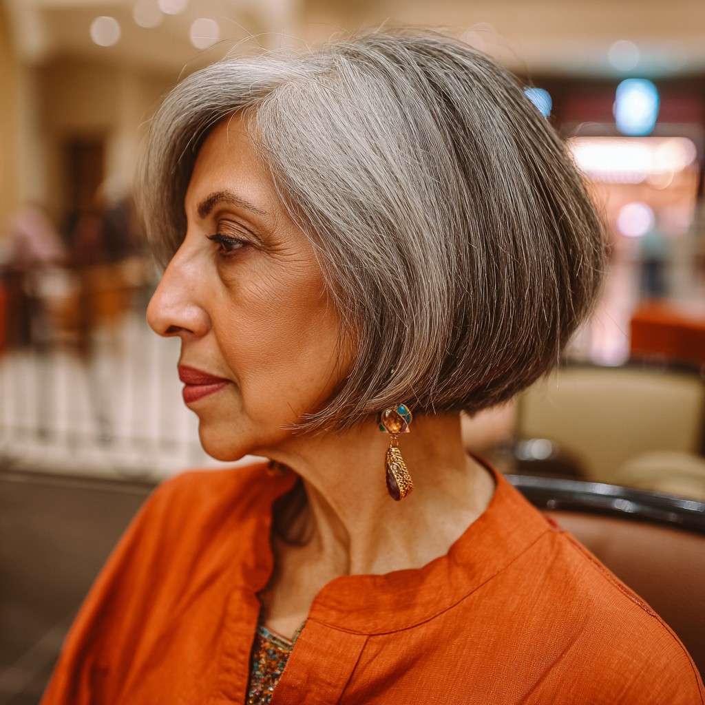 Elegant Angled Bob with Subtle Layers