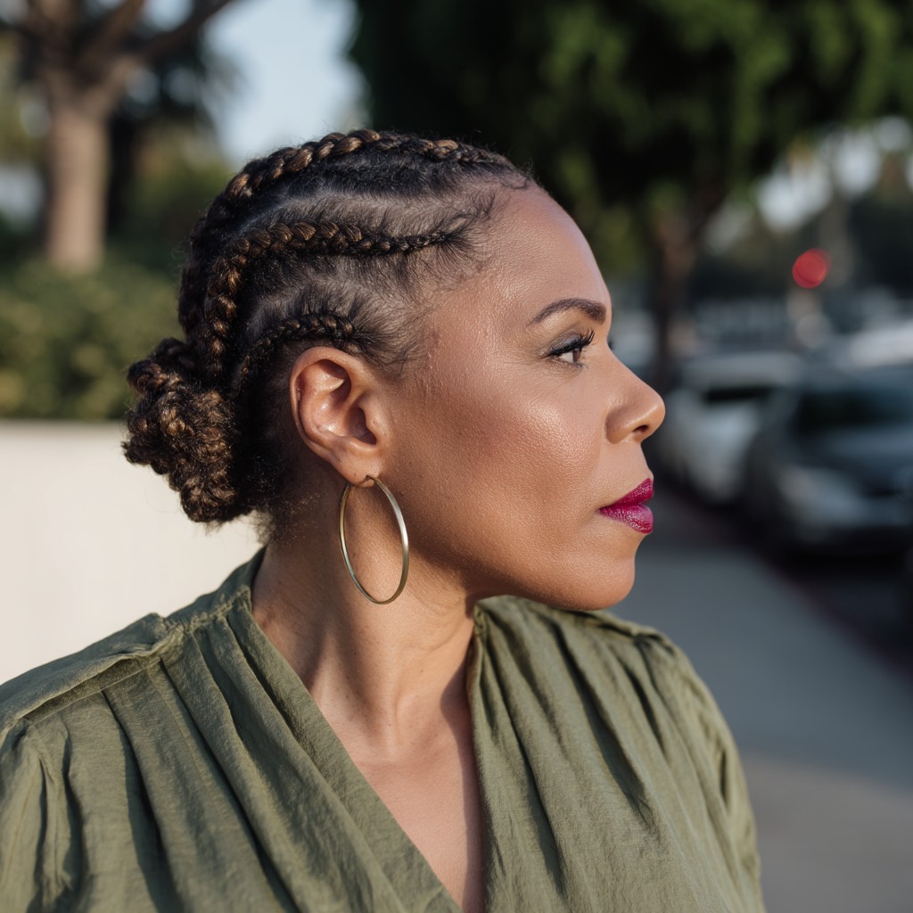 Elegant Braided Updo with Twisted Bun