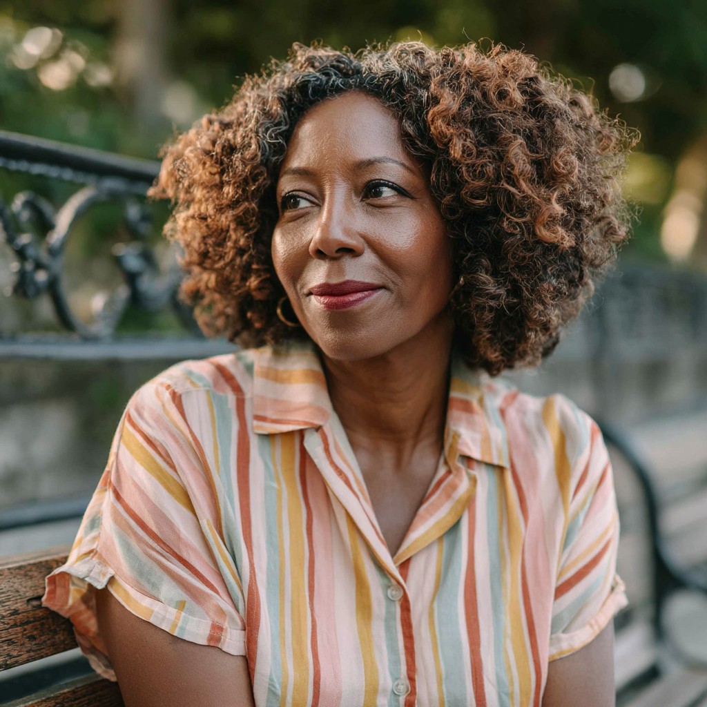 Elegant Curly Shoulder-Length Cut with Defined Texture