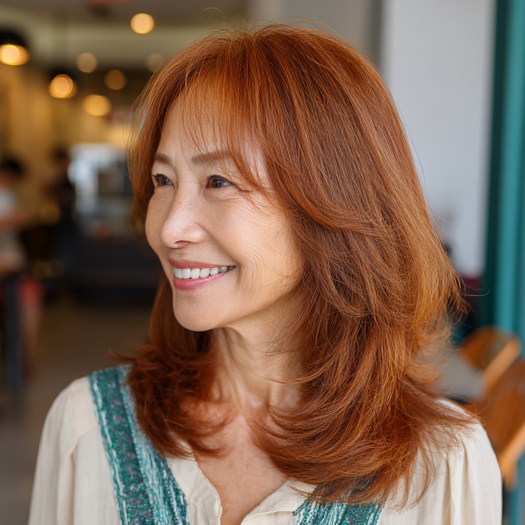 Elegant Layered Shag with Subtle Highlights