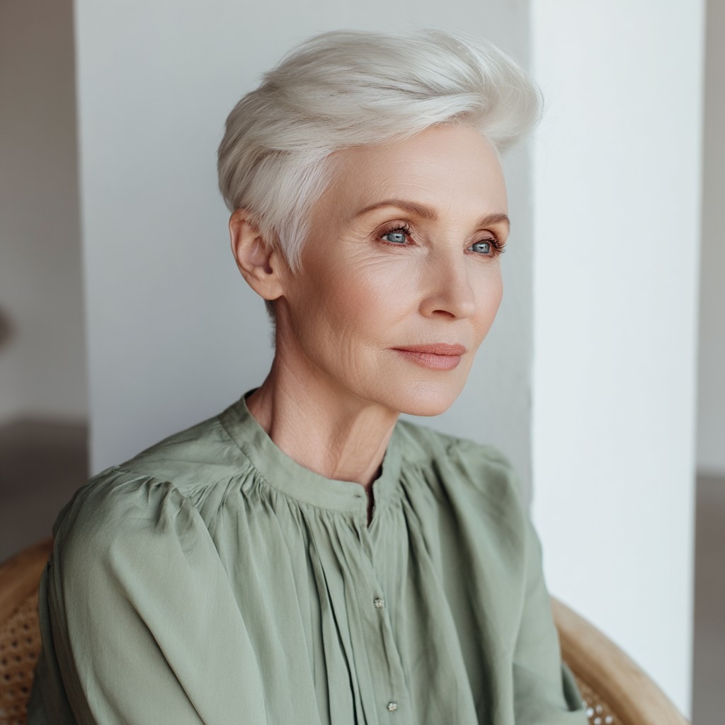 Elegant Long Pixie Cut with Soft Volume